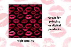 Red Lip Stains Seamless Pattern Kiss Dark Romance Product Image 3