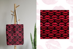Red Lip Stains Seamless Pattern Kiss Dark Romance Product Image 4
