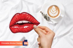 Red Lips Sticker, Red Lips Vinyl Sticker, Red Lips Decal Product Image 1