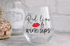 Red lips &amp; wine sips SVG, Wine Quotes SVG Bundle Product Image 1