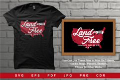Illustration Red map of United States Land Of The Free Product Image 1