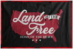 Illustration Red map of United States Land Of The Free Product Image 2