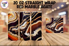 Red and Gold Marble Agate Sublimation Tumbler Wrap Product Image 1