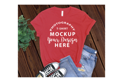BELLA CANVAS 3001 T-shirt Mockup RED Product Image 1