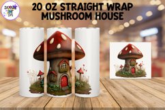 Tiny Red Mushroom House Sublimation Tumbler Wrap Product Image 1