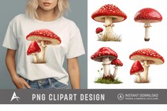 Watercolor Red Mushroom Clipart Product Image 1