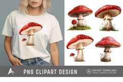 Watercolor Red Mushroom Clipart Product Image 1