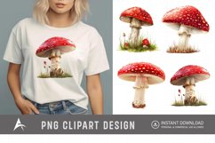 Watercolor Red Mushroom Clipart Product Image 1