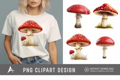 Watercolor Red Mushroom Clipart Product Image 1