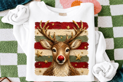 Red Nose Reindeer Png, Rustic Christmas Deer Sublimation Product Image 2