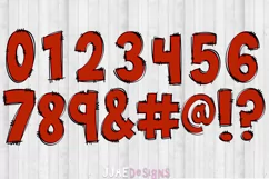 Red Font PNG Letters | Red Doodle Alphabet PNG Letter Product Image 4
