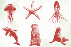 Red Ocean Animals Sublimation Product Image 6