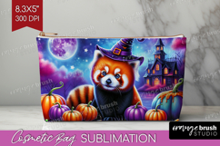 Red Panda Halloween Cosmetic Bag Cute Animal Makeup Bag PNG Product Image 1