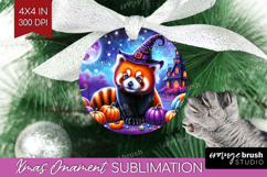 Red Panda Halloween Ornament PNG Cute Animal PNG Sublimation Product Image 1