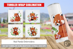 Tumbler Red Panda Embroidery Product Image 1