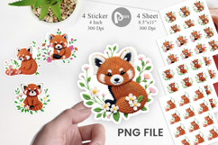 Red Panda Embroidery Sticker Product Image 1