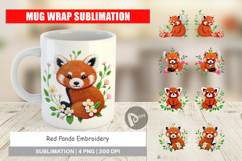 Mug Wrap Red Panda Embroidery Product Image 1