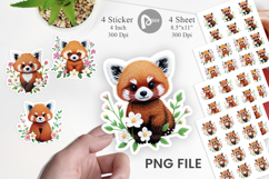 Red Panda Embroidery Sticker Product Image 1