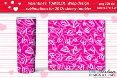  romantic ornaments for skinny 20 Oz Tumbler with hand drawn hearts for Valentine’s day, birthday, wedding, gift. 