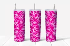  romantic ornaments for skinny 20 Oz Tumbler with hand drawn hearts for Valentine’s day, birthday, wedding, gift. 