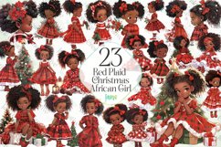 Red Plaid Christmas African Girl Bundle Product Image 1