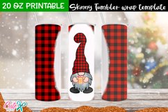 Christmas Sublimation Tumbler | Plaid Gnome Design Product Image 4