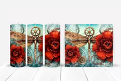 Steampunk Dragonfly Tumbler Wrap | 20 oz Vintage Tumbler Product Image 2