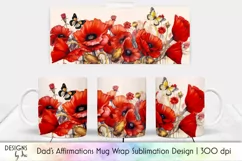 Poppies Mug Wrap Sublimation | Red Poppies Mug Sublimation Product Image 1