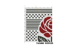 Red rose flower modern art cross stitch pattern - Tango Stitch