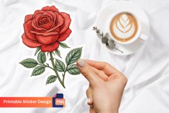 Red Rose Flower Sticker, Romantic Rose Sticker Product Image 1