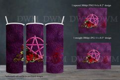 Wicca Pentagram Red Rose 20oz Tumbler Design Product Image 2