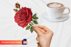 Red Rose Sticker, Floral Sticker, Rose Decal, Nature Sticker Product Image 1