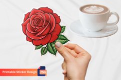 Red Rose Sticker, Floral Sticker, Rose Decal, Nature Sticker Product Image 1