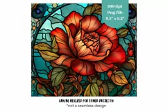 Red Rose Tumbler Wrap Stained Glass Tumbler Sublimation 