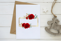 Red Rose Wedding Floral Frame Product Image 3