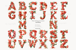 GlamArtZhanna, Red roses alphabet, Red roses letters, Red alphabet letters, Red letter printable, Red flower alphabet, Red flower letters, Valentines alphabet, Flower alphabet, Flower letters, Floral alphabet, Garden letters, Alphabet printable, Botanical