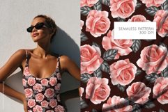 Red Roses Dark Floral Seamless Pattern Product Image 1