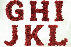 Red Roses Letter Sublimation Clipart Product Image 5