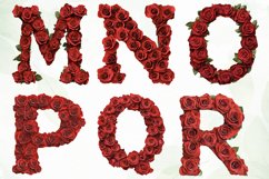 Red Roses Letter Sublimation Clipart Product Image 4
