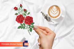 Red Roses Sticker, Elegant Rose Decals, Romantic Rose Art Product Image 1