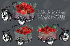 Red roses floral cargo bikes flower shop, wedding decoration Product Image 14