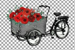 Red roses floral cargo bikes flower shop, wedding decoration Product Image 11