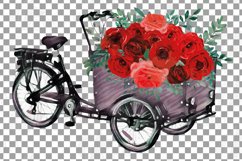 Red roses floral cargo bikes flower shop, wedding decoration Product Image 12