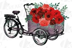 Red roses floral cargo bikes flower shop, wedding decoration Product Image 8