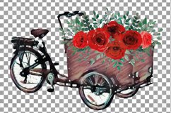 Red roses floral cargo bikes flower shop, wedding decoration Product Image 13