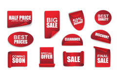 Red Sale Paper Stickers Product Image 1