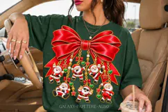Red Santa Bow PNG with Funny Christmas Charms Product Image 1