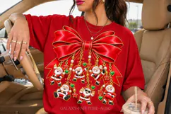 Red Santa Bow PNG with Funny Christmas Charms Product Image 3