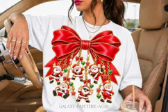 Red Santa Bow PNG with Funny Christmas Charms Product Image 2