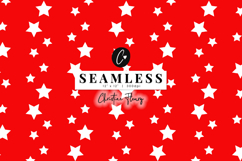 Seamless Red Stars 4th Of July Digital Paper Product Image 1